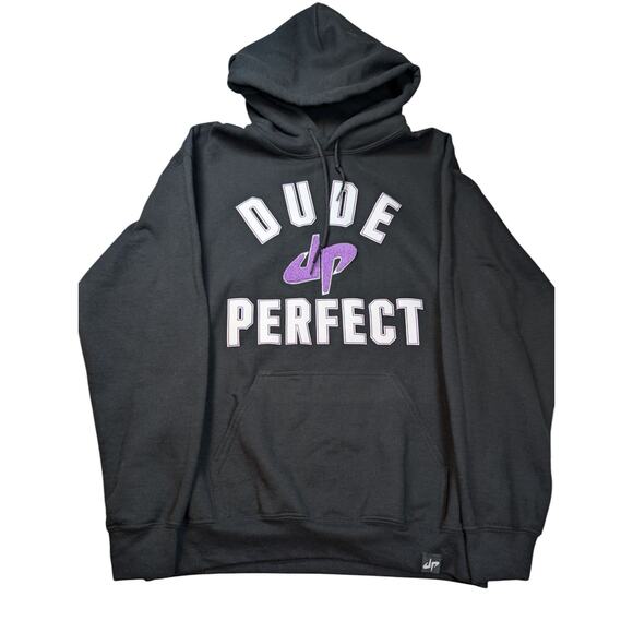 Dude Perfect Mens Med Hoodie Streetwear Pullover Black Y2K Grunge - Picture 1 of 6